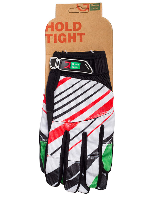 Перчатки Green Cycle NC-2369-2014 MTB с закрытыми пальцами M бело-красные