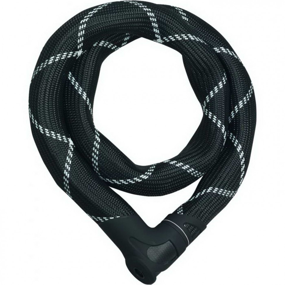 Замок ABUS Iven Steel-O-Chain, цепь 8x185, 2 ключа, черный, белая строчка фото 