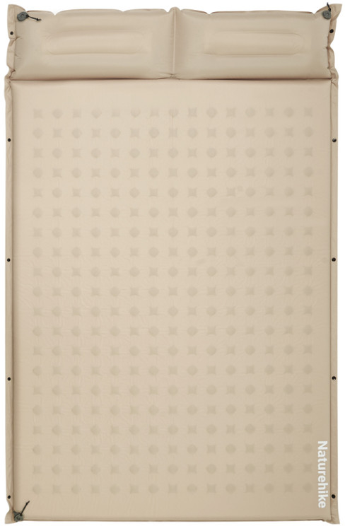 Коврик самонадувной Naturehike CNK2550WS025, с подушкой, 200х130х3 см, бежевый фото 