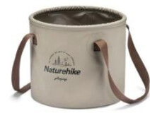 Відро складане для води Naturehike NH20SJ040, ПВХ, 10 л, світло-коричневий фото 