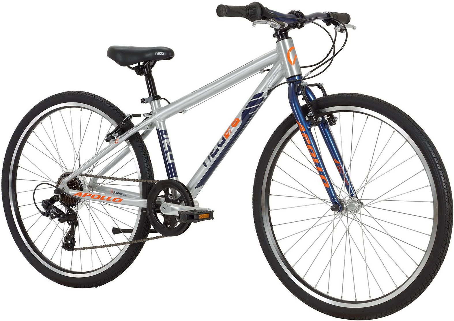Велосипед 26" Apollo NEO 7s boys Brushed Alloy/Navy Blue/Pearl Orange  фото 2