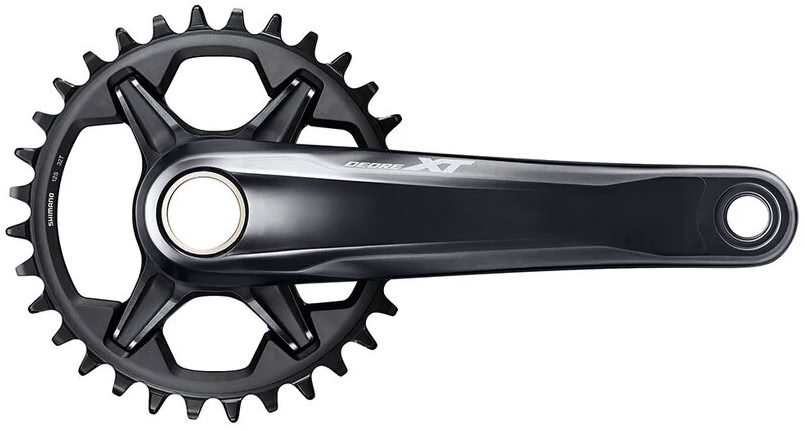 Шатуны Shimano FC-M8120-1 DEORE XT, 170 мм, 1x12-ск., 34T, CL-55 мм, интегрированная ось, без каретки фото 