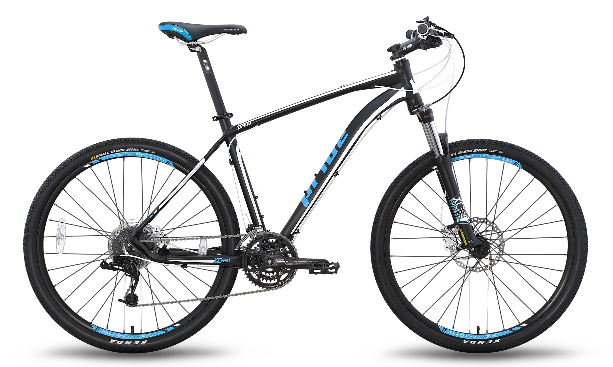 Велосипед 27,5" Pride XC-650 V-br рама - 19" бело-синий матовый 2015 фото 