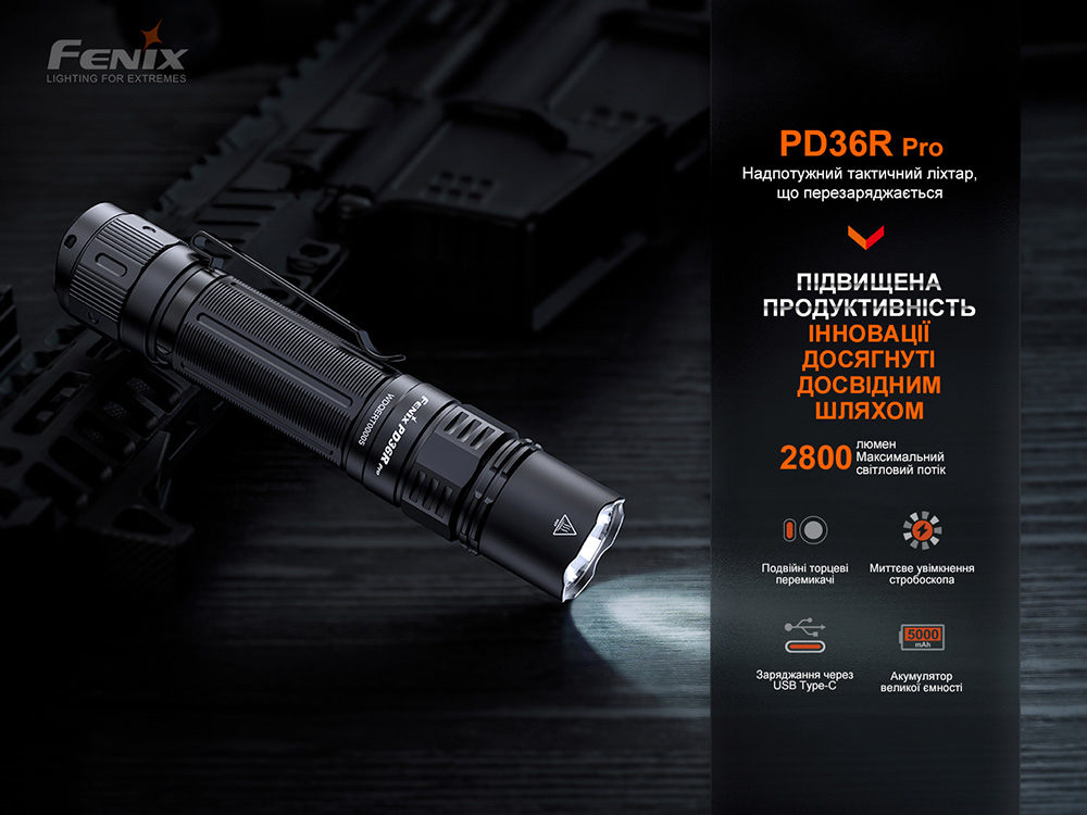 Фонарь тактический Fenix PD36R Pro RED фото 4