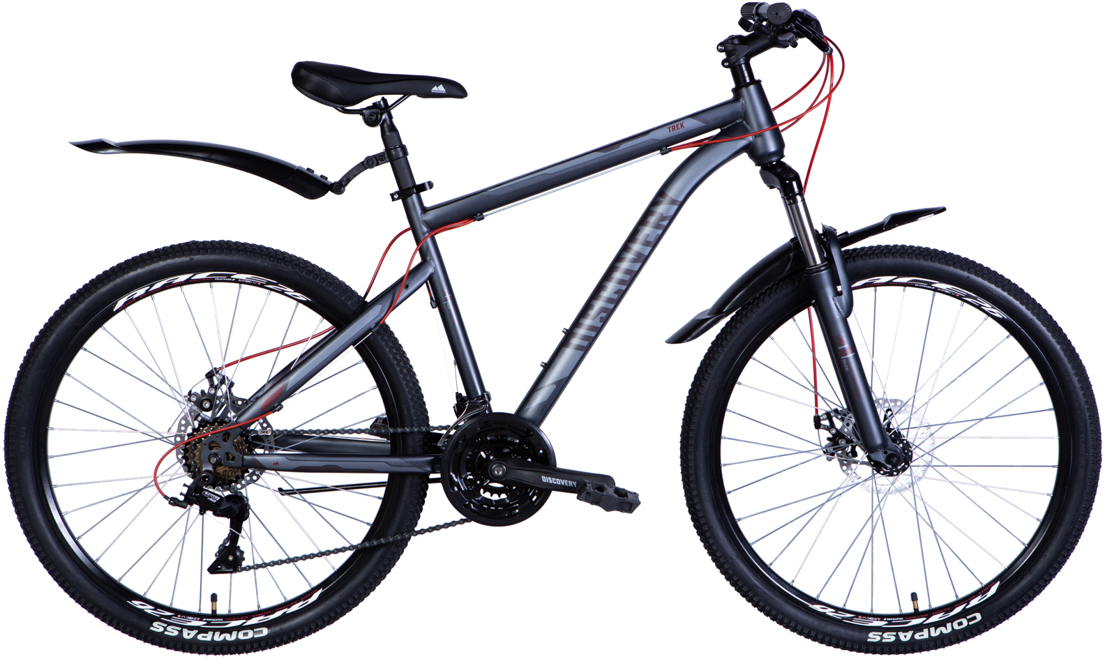 Велосипед 26" Discovery TREK AM DD рама - 18" серый (матовый) A4 фото 