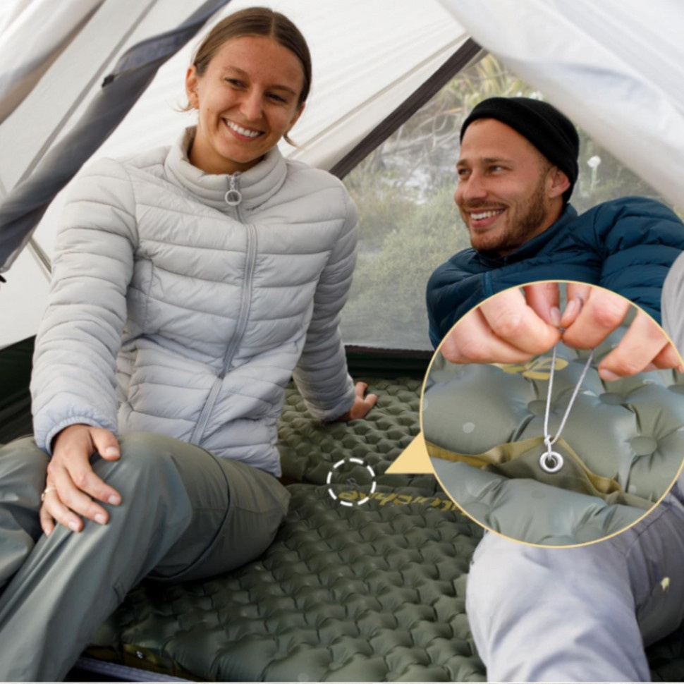Килимок надувний Naturehike CNH22DZ018, 168х58х7 см, зелений фото 2