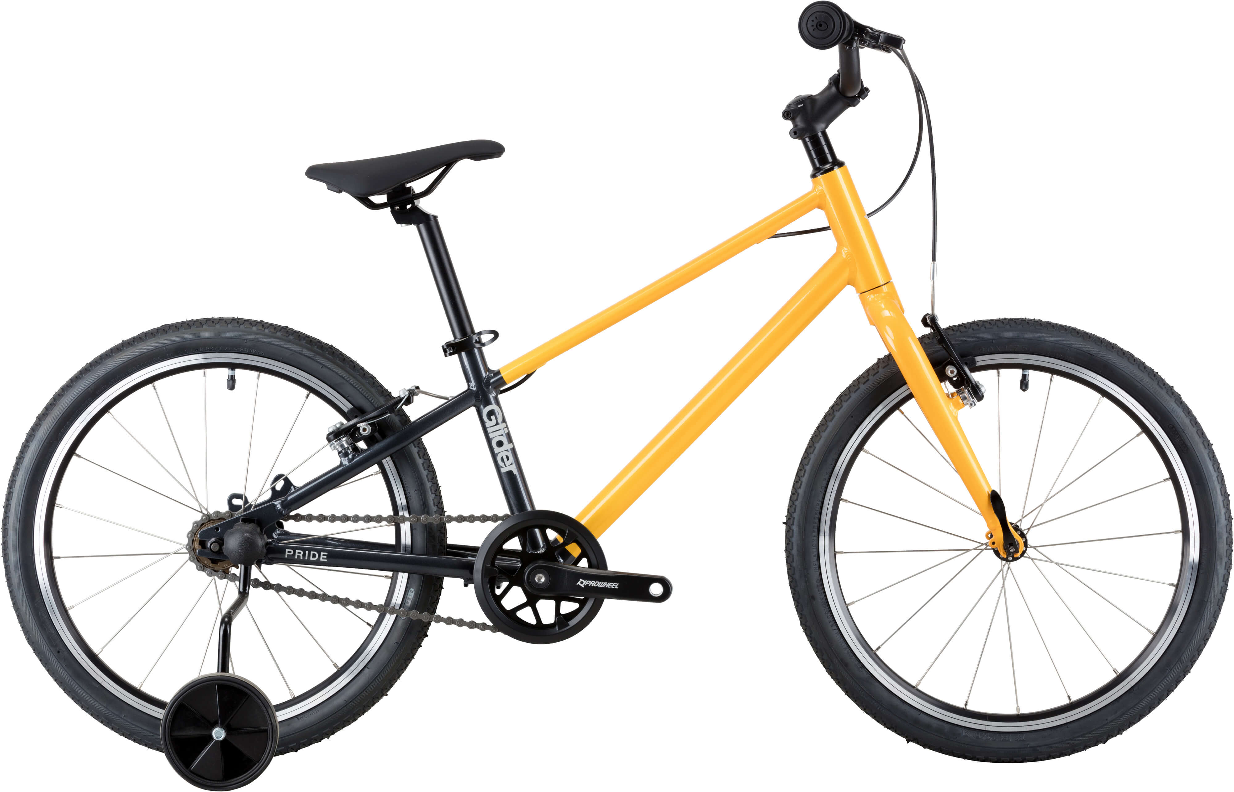 Велосипед 20" Pride GLIDER 2.1 2025 жовтий фото 