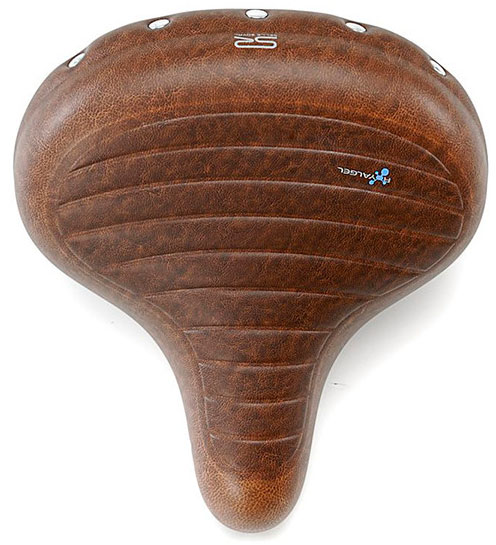 Сідло Selle Royal Premium DRIFTER PLUS, Royalgel, оббивка Kennenback, 270х245мм, 1260г, хромовані рейли і пружини, unisex, коричневе фото 2