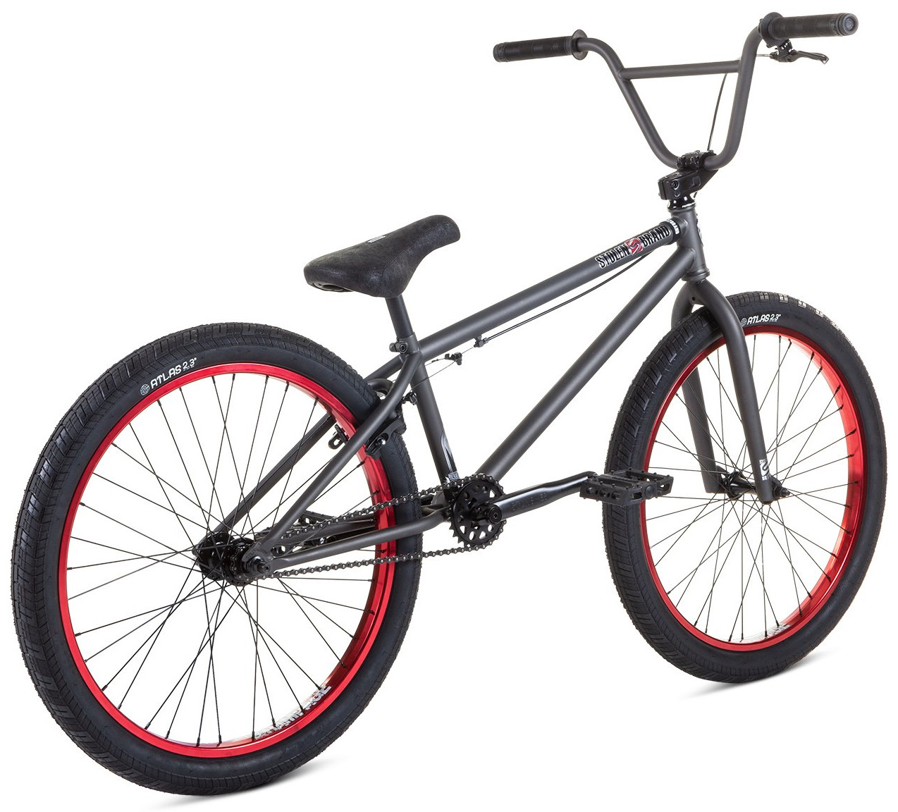 Велосипед 24" Stolen SAINT рама - 21.75" 2021 MATTE RAW GREY W RED фото 3