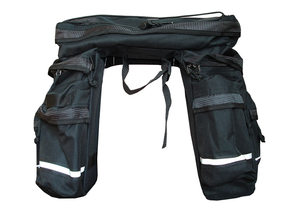 Сумка-штаны на/баг TW R12523A из 3 частей (красный, серый, черный) фото 