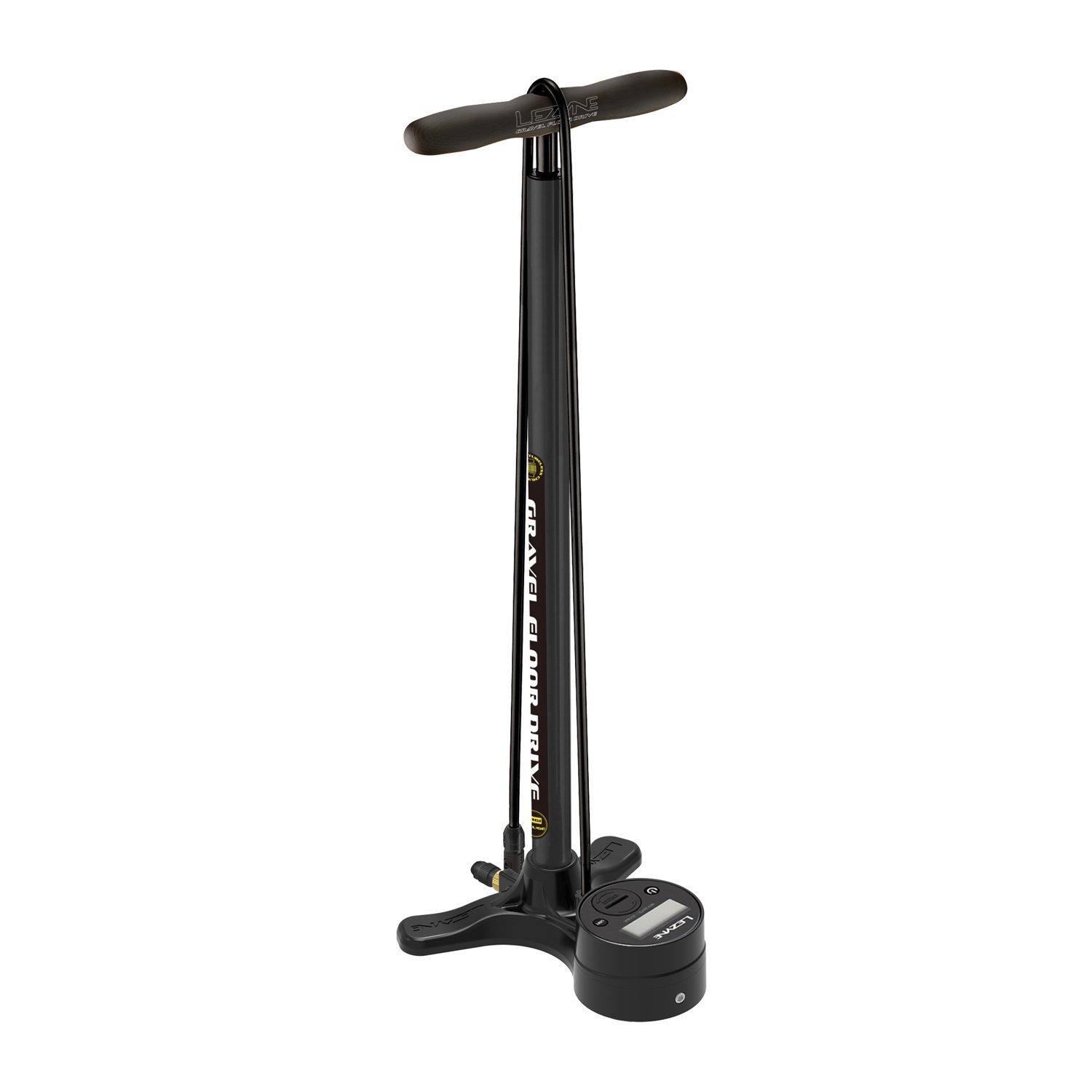 Насос напольный Lezyne GRAVEL DIGITAL DRIVE с манометром 3,5", 100psi, черный матовый фото 