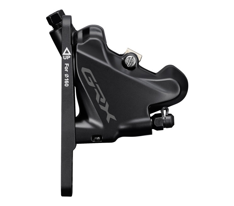 Калипер гидравлических тормозов Shimano BR-RX400 GRX, FLAT MOUNT, передний, ротор 140/160мм, колодка L03A RESIN PAD(W/FIN) фото 1