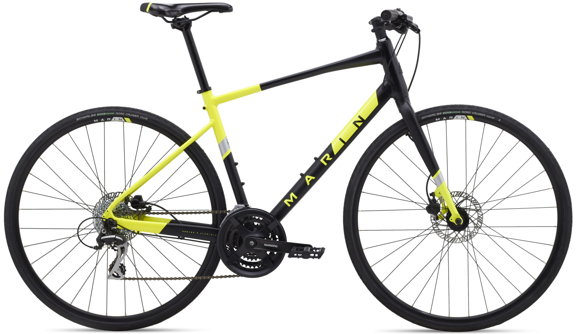 Велосипед 28" Marin FAIRFAX 2 рама - L Satin Black/Gloss Hi-Vis Yellow/Silver A0 фото 