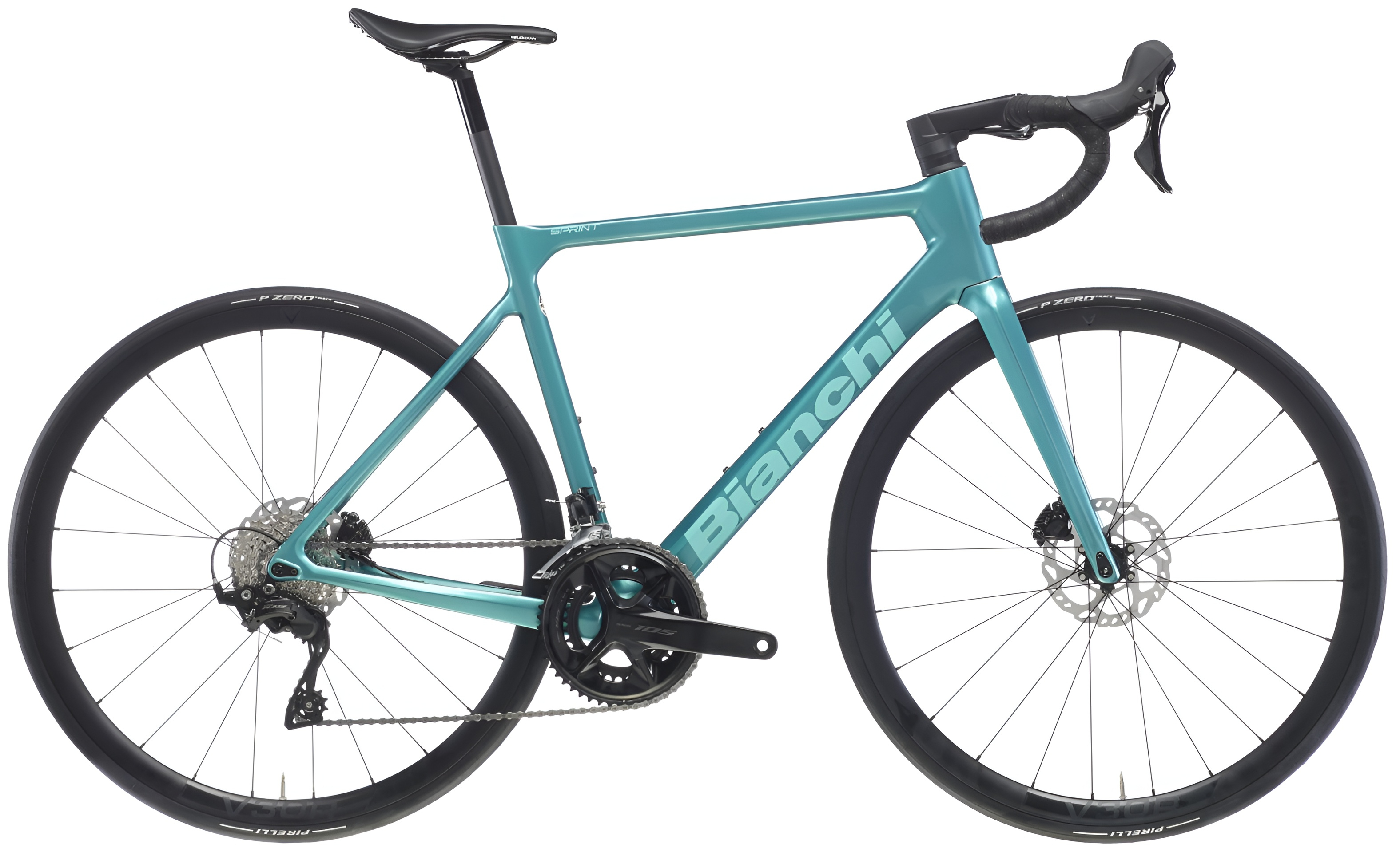 Велосипед 28" Bianchi SPRINT 105 Di2 рама - 55 см Celeste Metallic / CK16 Full Glossy A4 фото 