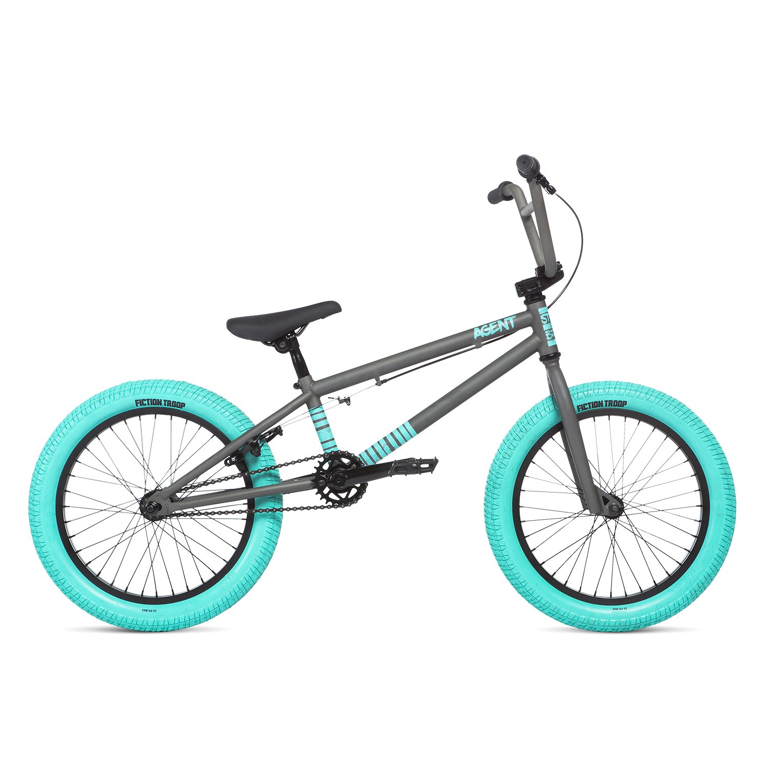 Велосипед 18" Stolen AGENT MATTE RAW W/CARIBBEAN GREEN TIRES A0 фото 