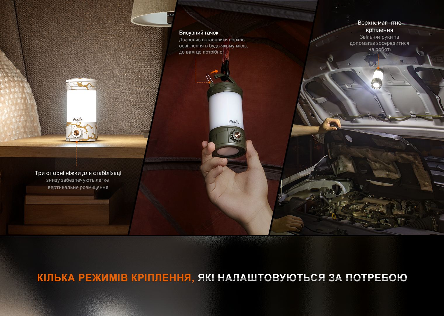 Фонарь кемпинговый Fenix CL26R Pro, серый камуфляж фото 5