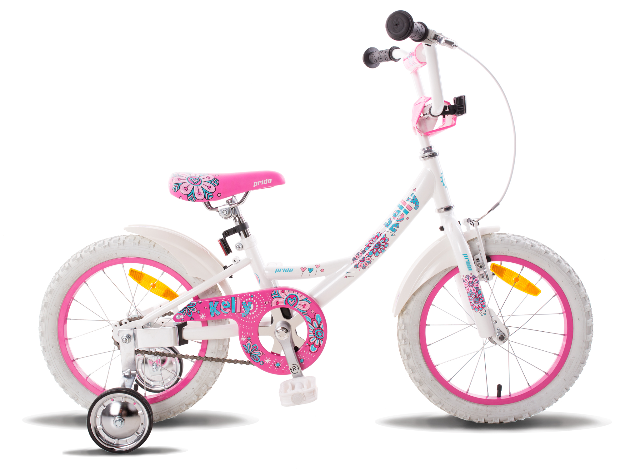 Велосипед 16" Pride KELLY бело-розовый глянцевый 2015 фото 