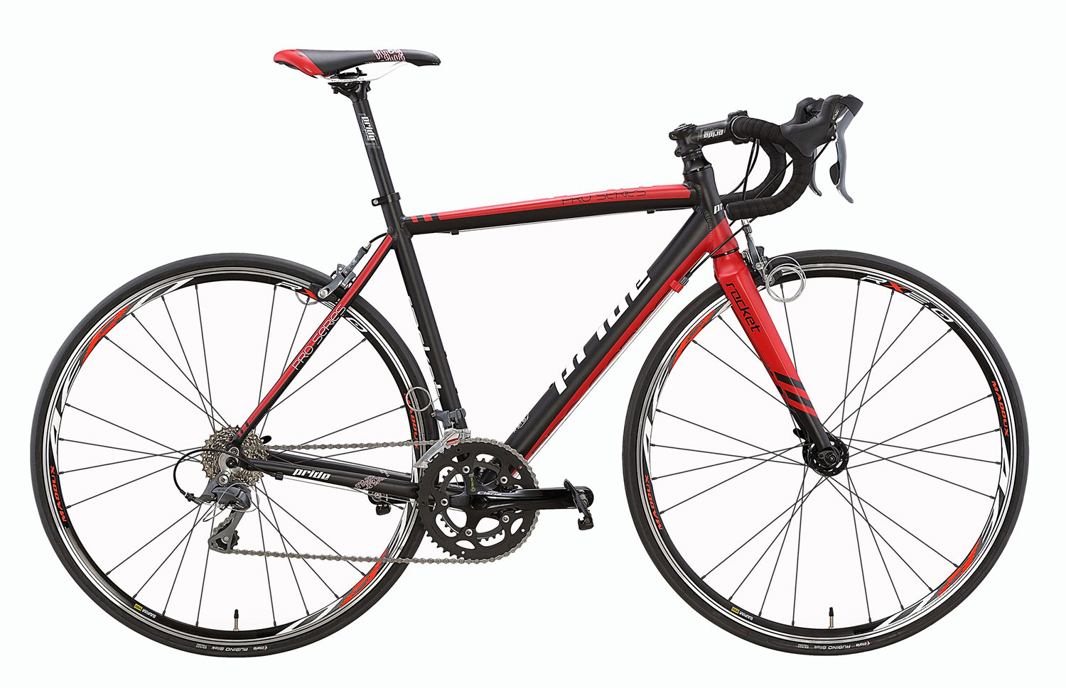 Велосипед 28'' Pride ROCKET Claris V-br рама - 58 см черно-красный 2016