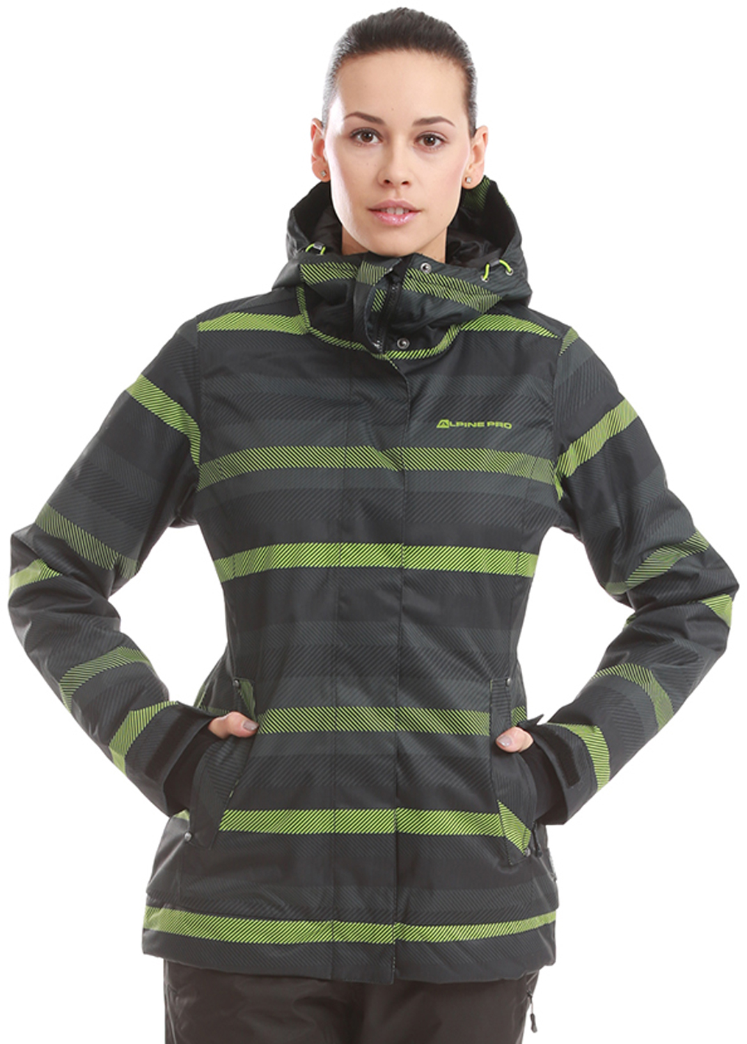 Горнолыжная куртка женская ALPINE PRO Cordelia, черная, р-р XL фото 