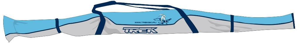 Чехол для беговых лыж TREK (240*30) серо-синий фото 