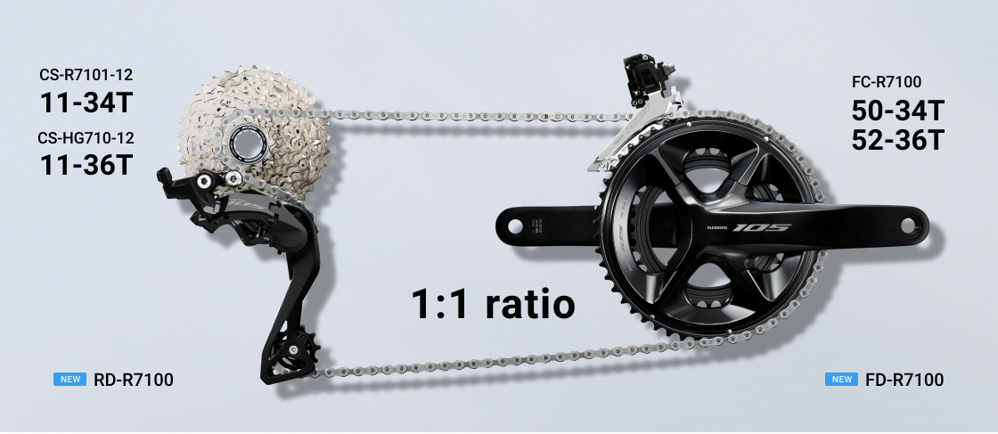 Перемикач задн. Shimano RD-R7100 105, SHADOW, 12-шв., середня лапка фото 2