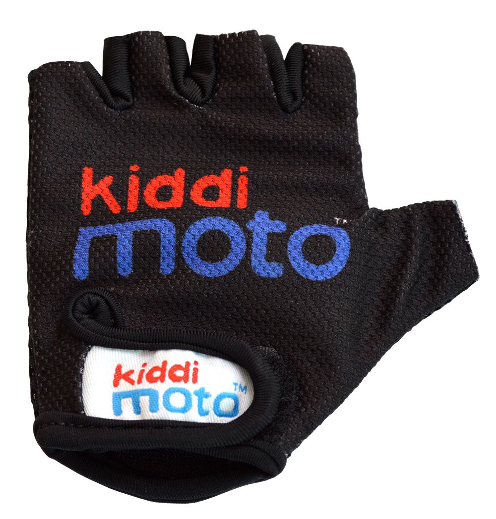 Перчатки детские Kiddimoto чёрные с логотипом, размер М на возраст 4-7 лет фото 1