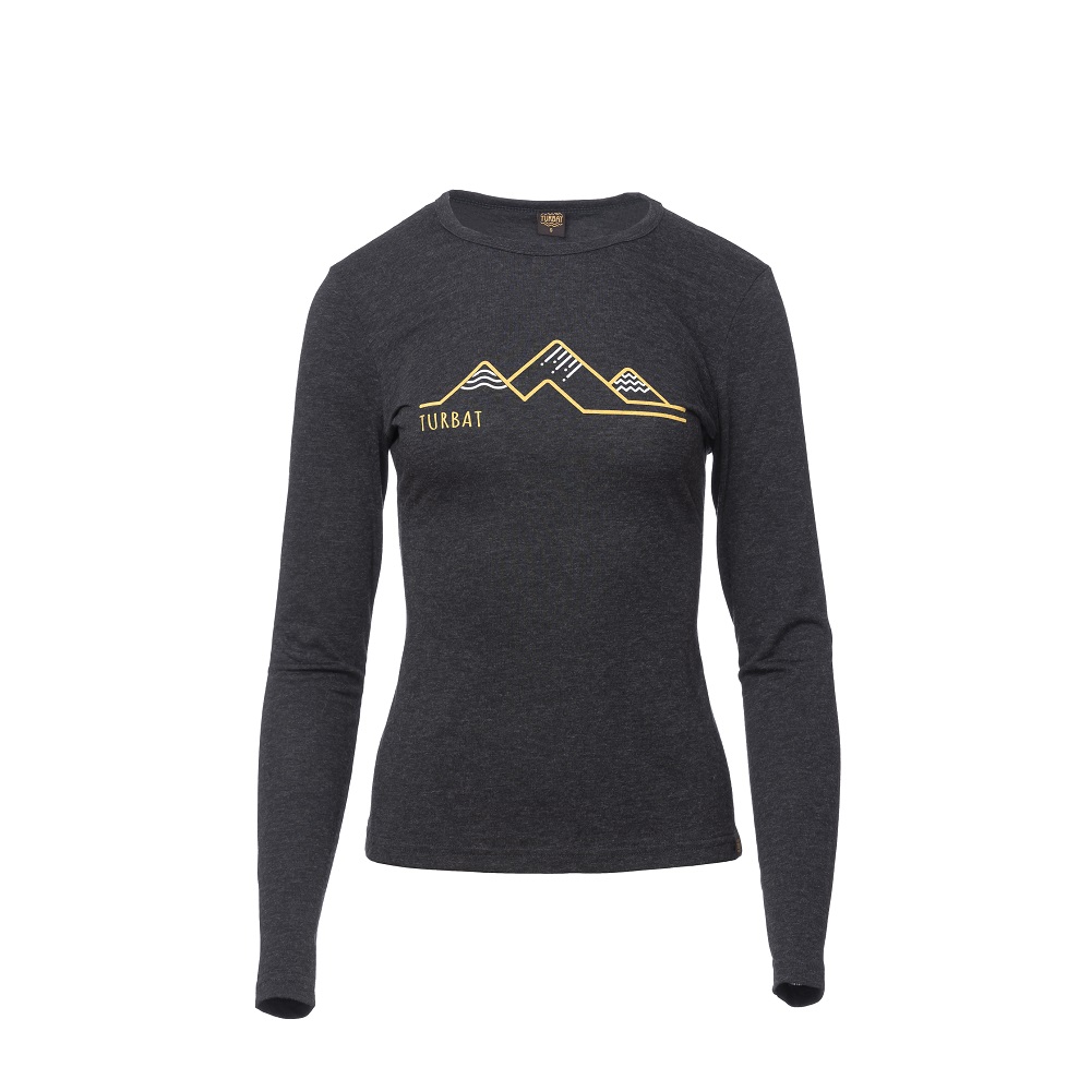 Футболка Turbat Cozy Logo LS Caviar жіноча, розмір XL, чорна фото 