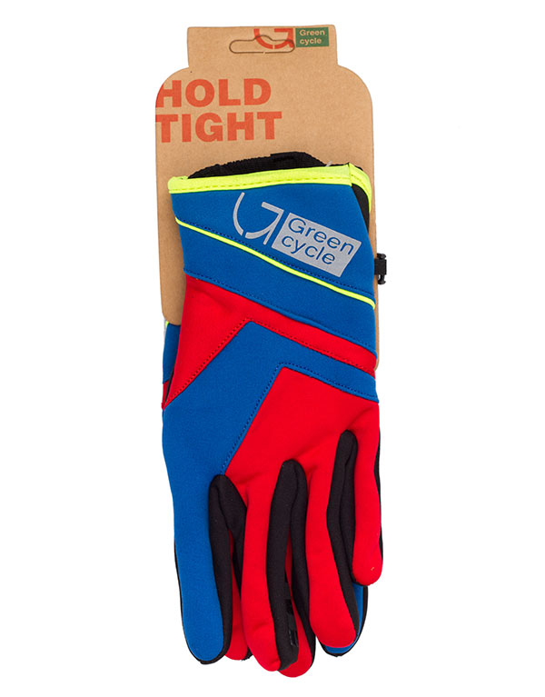 Перчатки Green Cycle NC-2576-2015 WindStop с закрытыми пальцами M красно-синие фото 