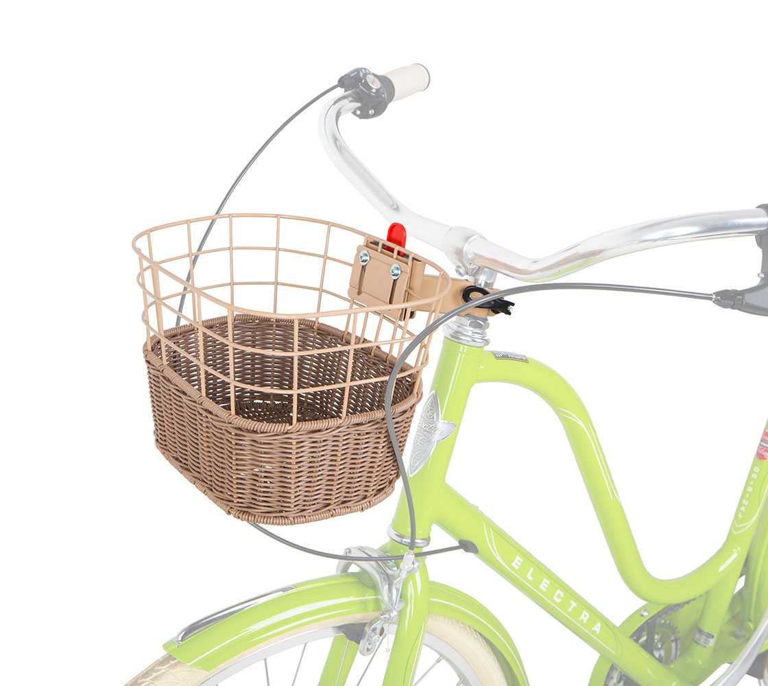 Корзина Green Cycle GCB-13-1 стальная с быстросъемным креплением на вынос 1'', бежевая, оплетеная пластиком фото 3