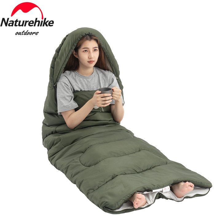 Спальный мешок Naturehike Y150L NH21MSD08, левый, темно-зеленый фото 2