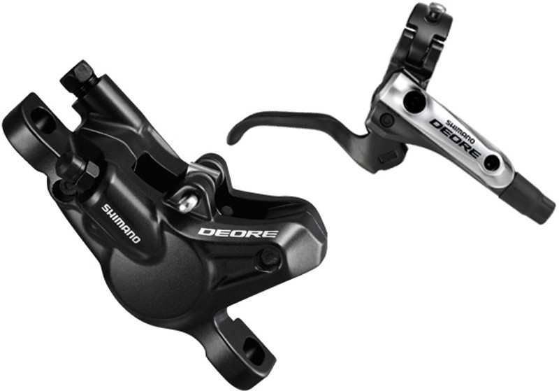 Тормоз дисковый гидравлический пер. Shimano DEORE BL-M615(L), BR-M615(F), органические колодки, гидролиния SM-BH90-SS 850мм black фото 