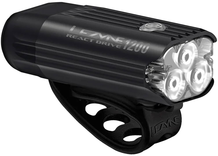 Фара передня Lezyne REACT DRIVE FRONT, 1200 люмен, чорна фото 