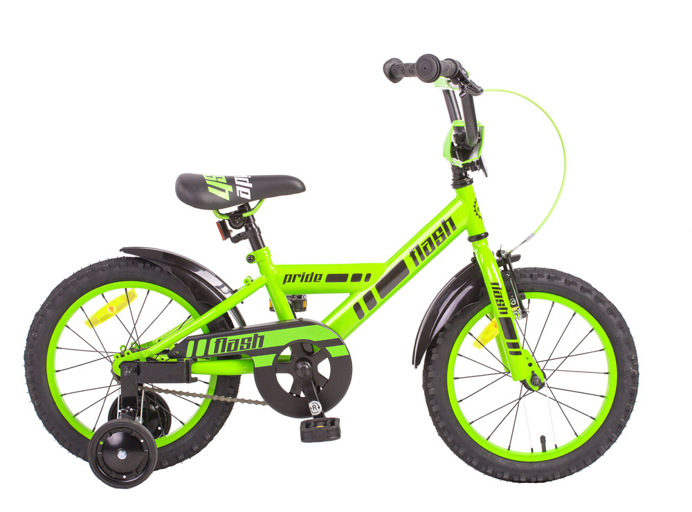 Велосипед 16" Pride FLASH зелено-черный 2014 фото 