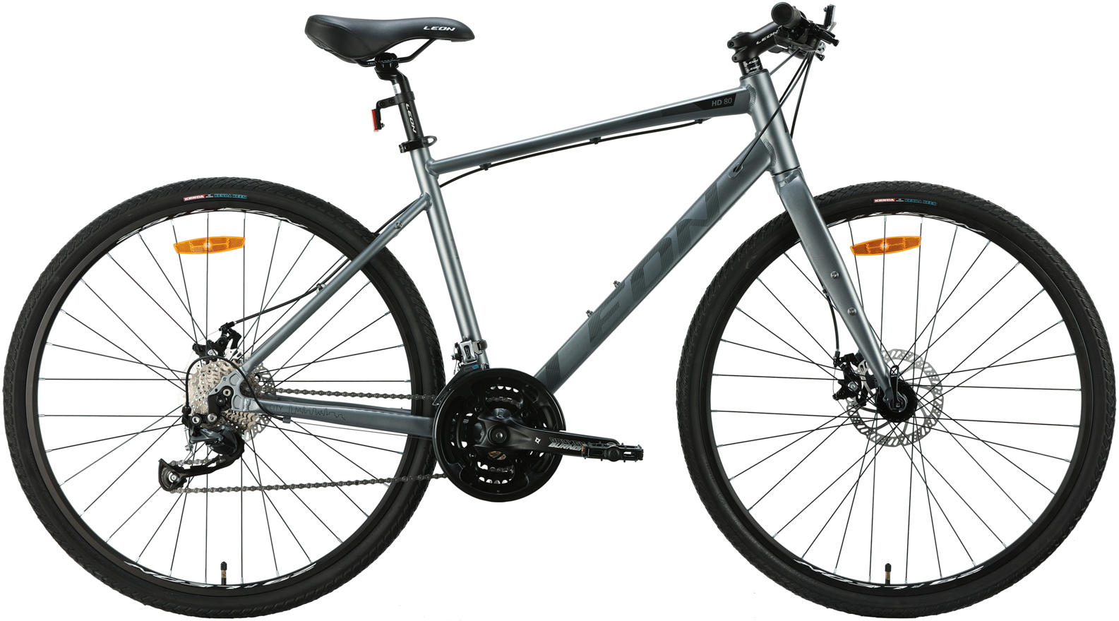 Велосипед 28" Leon HD 80 DD рама - 19" сірий з чорним (матовий) A4 фото 