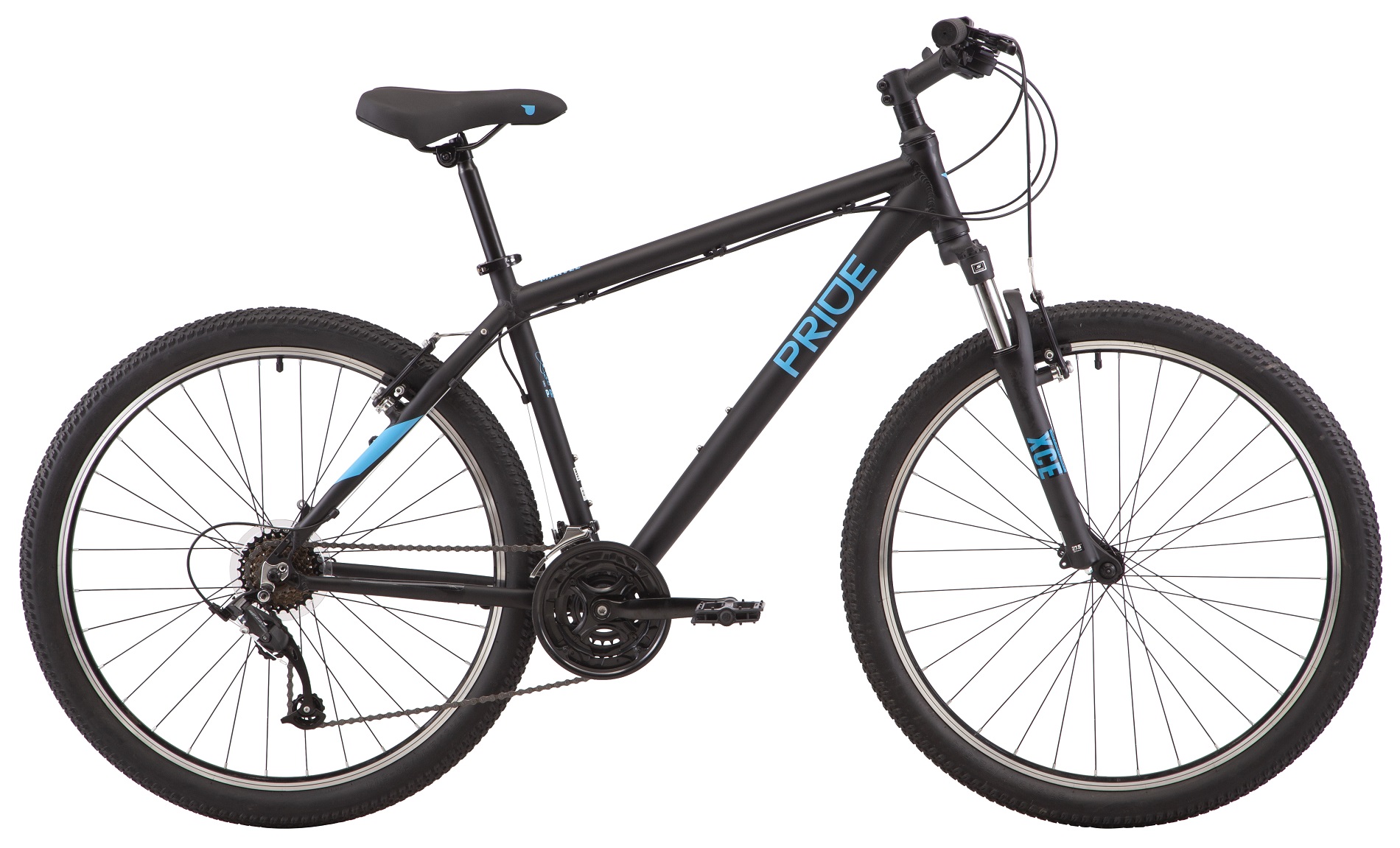 Велосипед 27,5" Pride MARVEL 7.1 рама - L 2022 черный (задний и передний переключатели и манетка - MICROSHIFT)