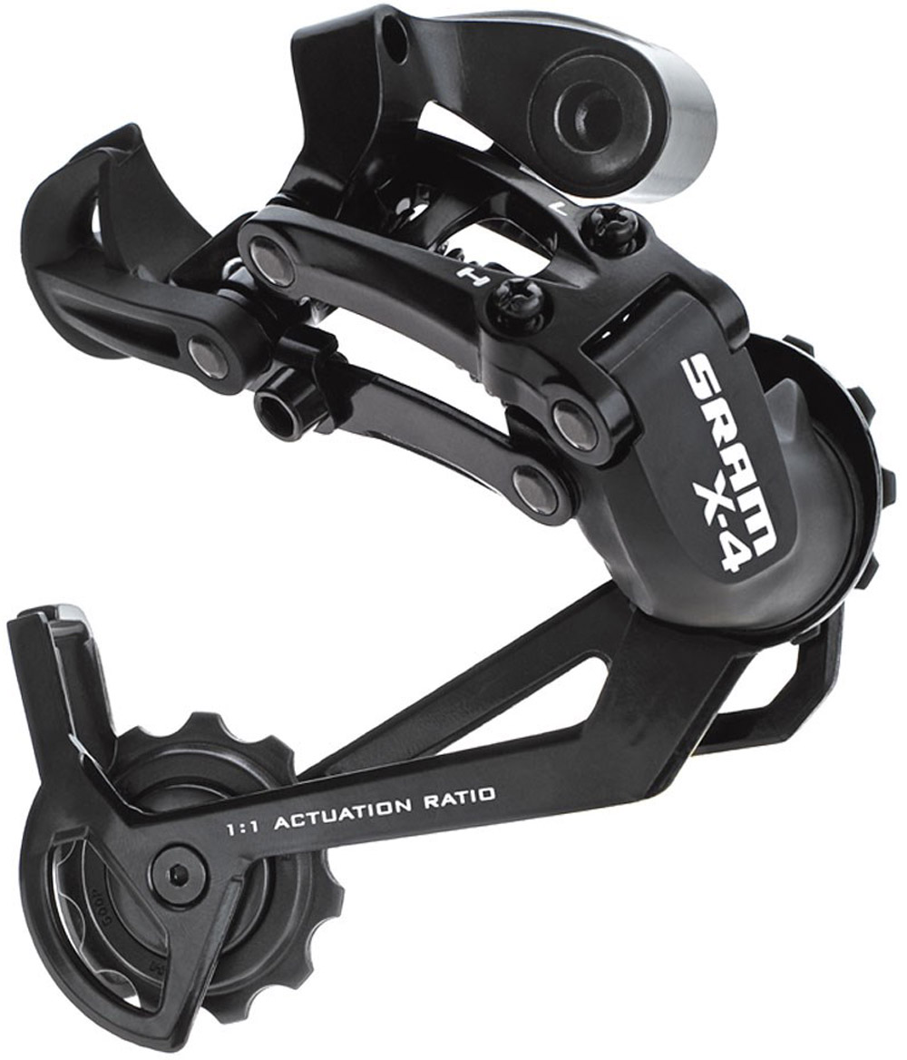 Переключатель задн. Sram X.4 черн. длинная лапка фото 