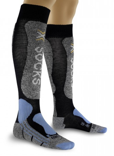 Термоноски лыжные женские x-socks, X56 Marine/Sky Blue, 39/40 фото 