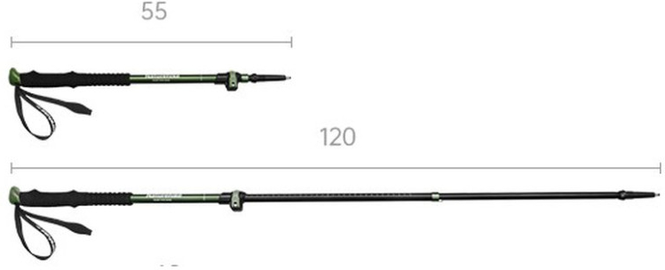 Трекинговая палка Naturehike CNK2550DS010 Sunlit Terk Base, 3 секции, 55-120 см, зеленая, 1 шт фото 3