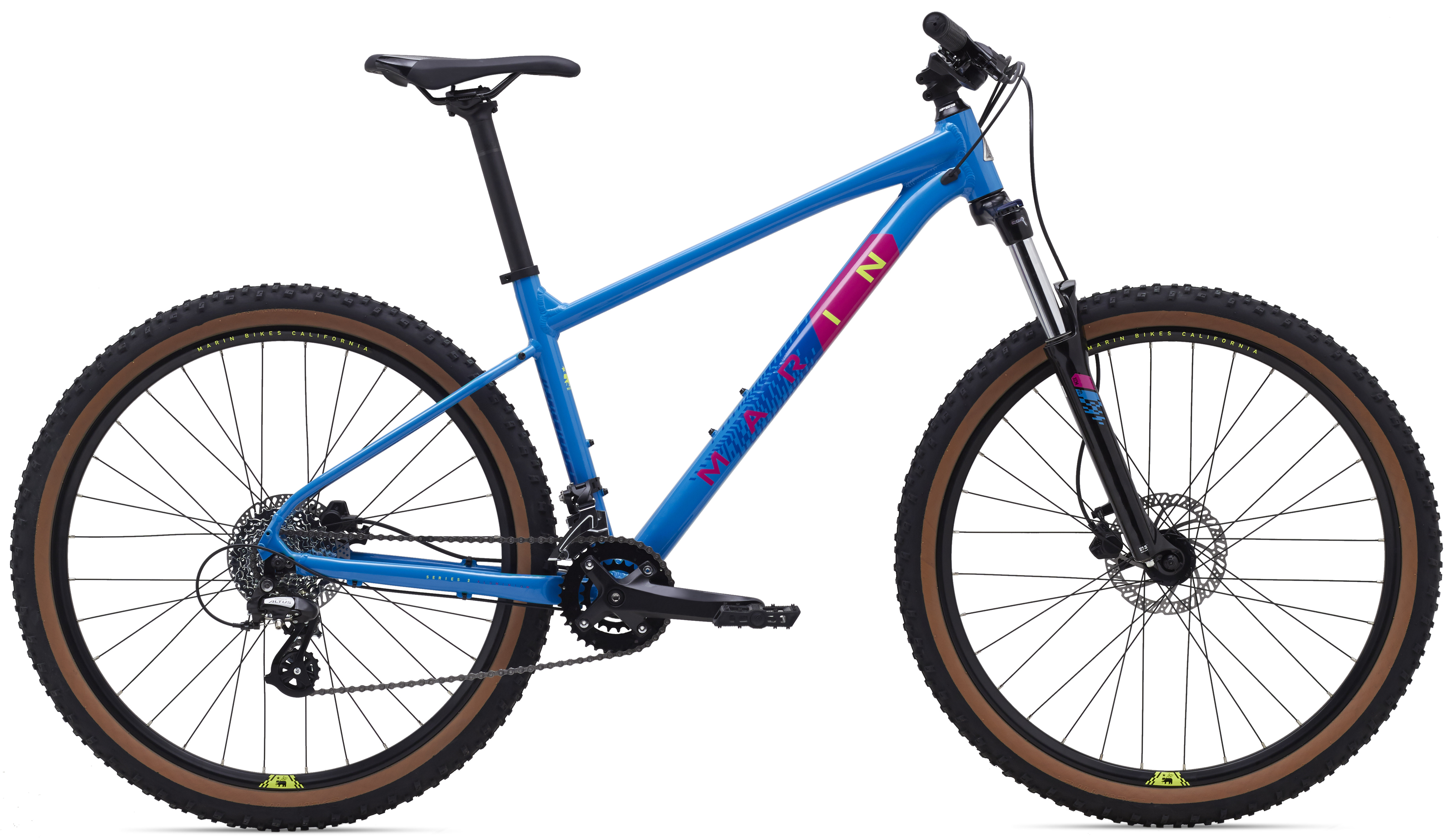 Велосипед 27,5" Marin BOBCAT TRAIL 3 рама - S 2023 Gloss Bright Blue/Dark Blue/Yellow/Magenta фото 