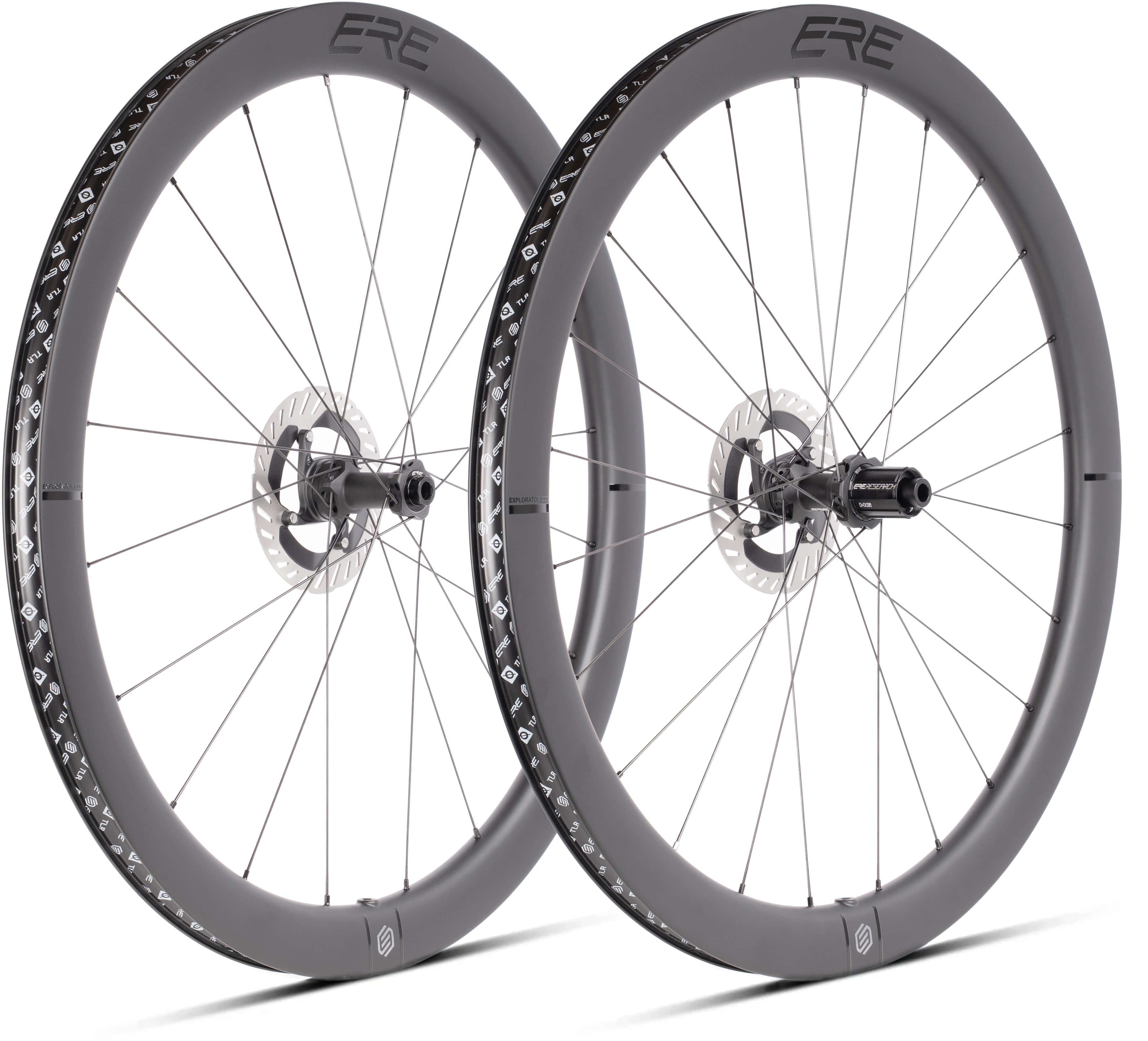Колесо пер. + задн. 28" ERE EXPLORATOR CCR45 CARBON, Road, 100x12/142x12, CL, XDR, tubeless, черный сатин фото 