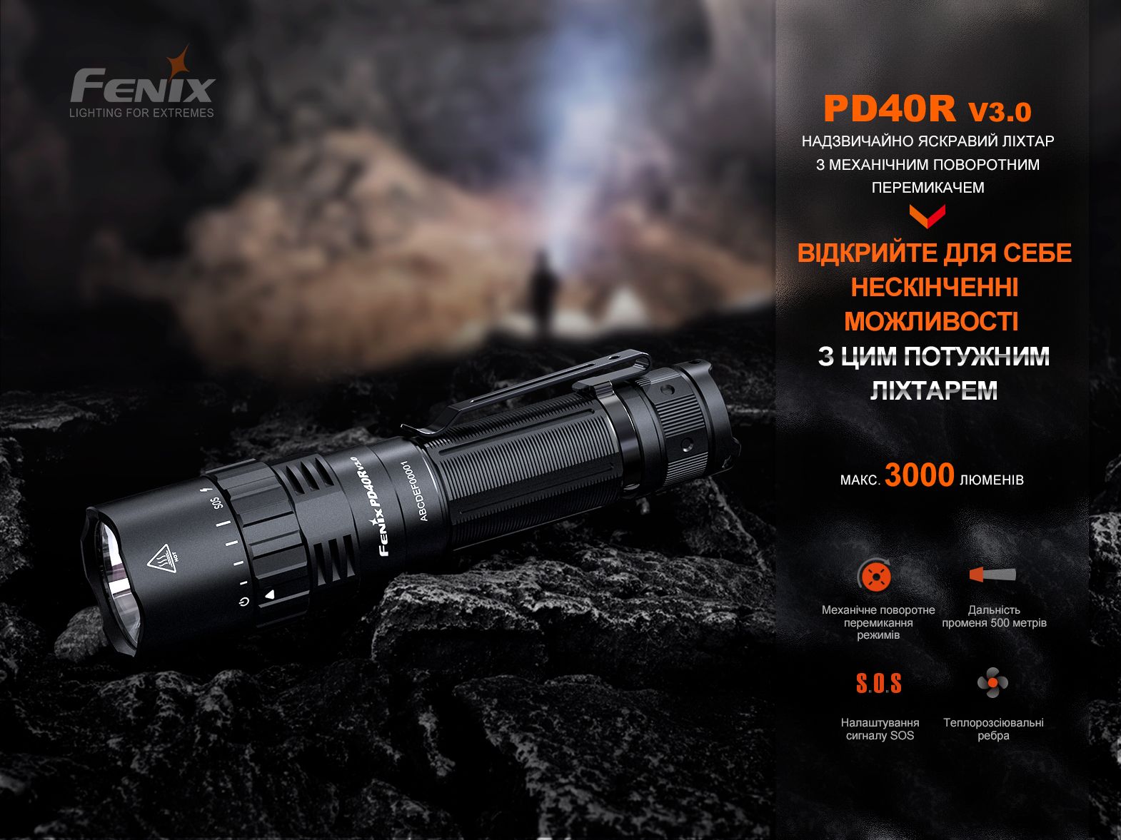 Ліхтар ручний Fenix PD40R V3.0, 3000 люмен фото 7