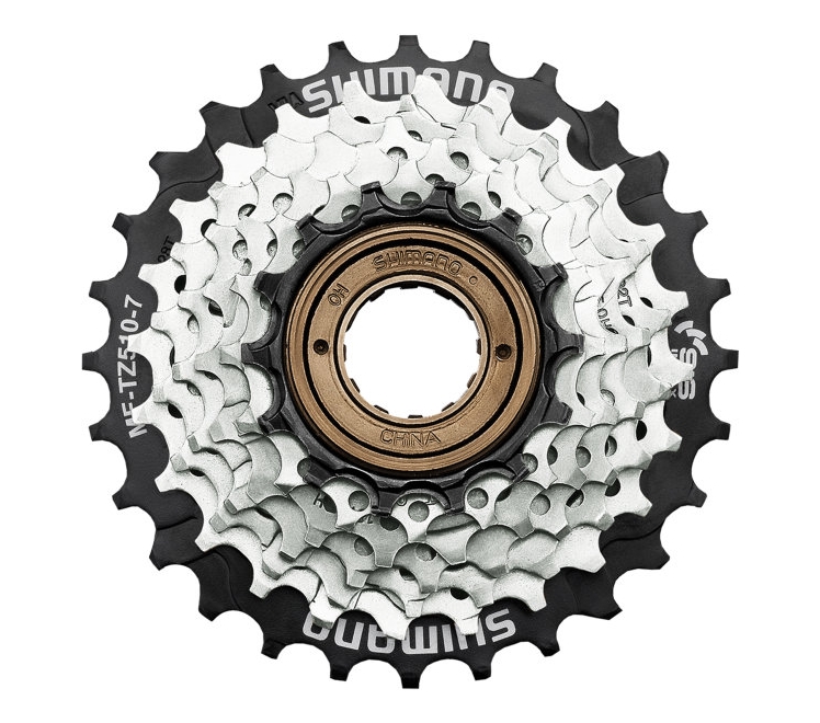 Трещотка Shimano MF-TZ510-7, 14-28, 7-ск., серебр. фото 