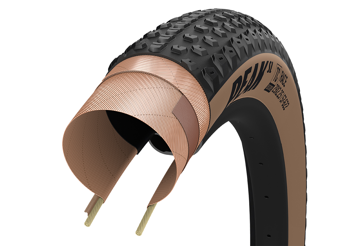 Покрышка 29x2.25 (57-622) GoodYear Peak SL Race Tubeless Complete Folding Blk/Tan, 120tpi фото 