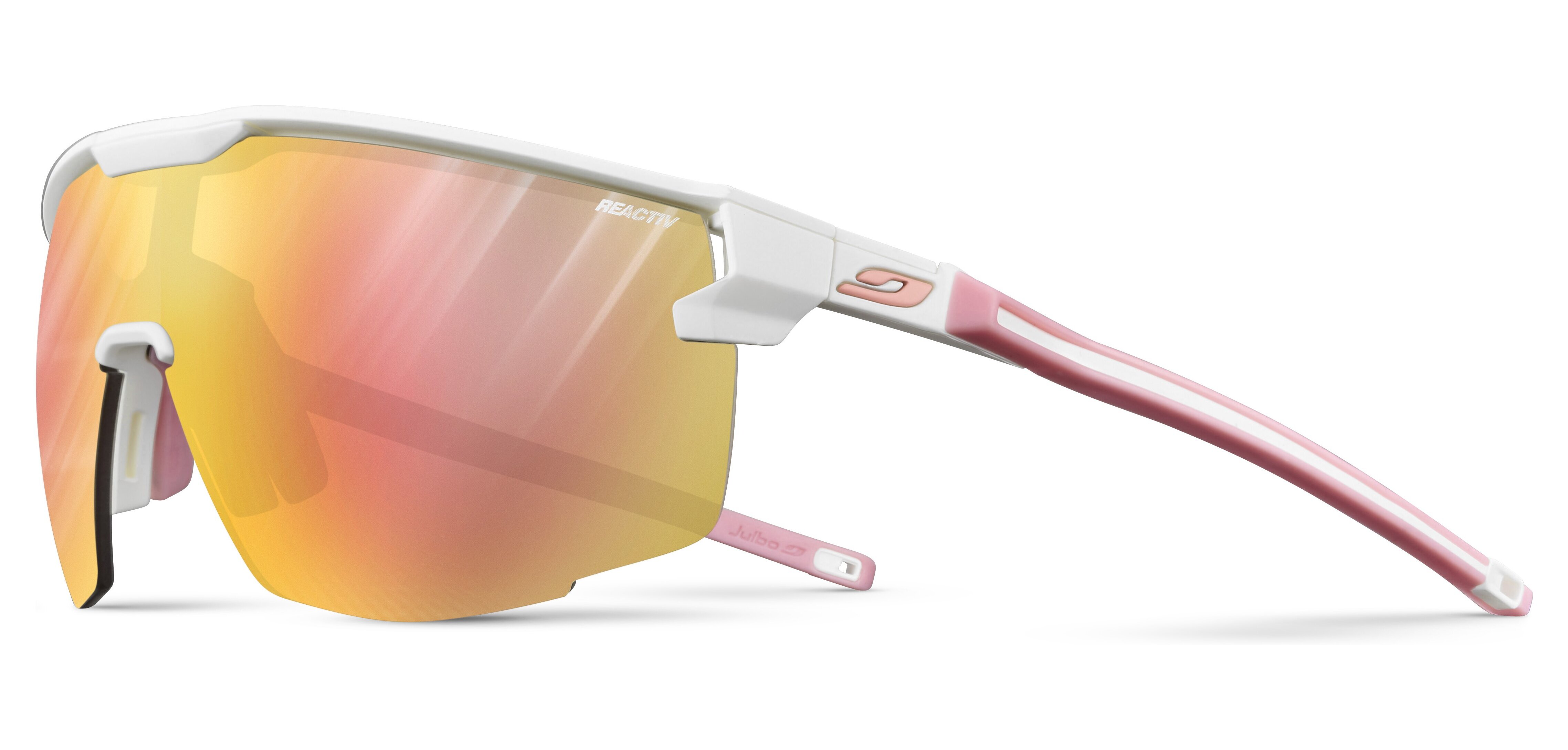Очки Julbo ULTIMATE REACTIV PERFOMANCE 1-3 LIGHT AMPLIFIER, бело-розовые, фотохромная линза фото 