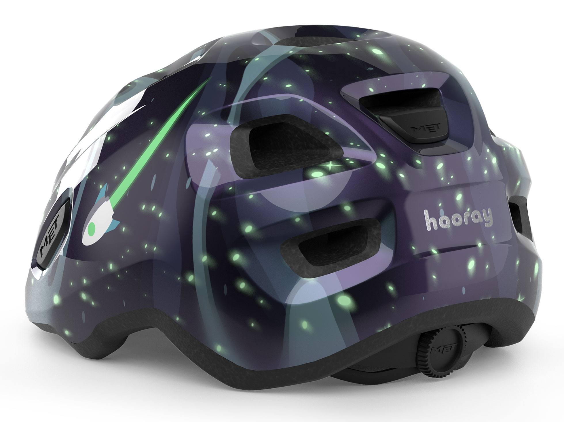 Шлем Met HOORAY CE размер XS (46-52), Space Glow In The Dark фото 2