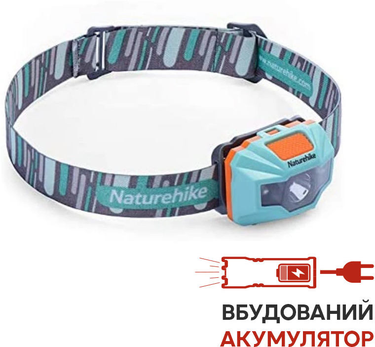 Ліхтар налобний Naturehike TD-02 NH00T002-D, сіро-блакитний фото 