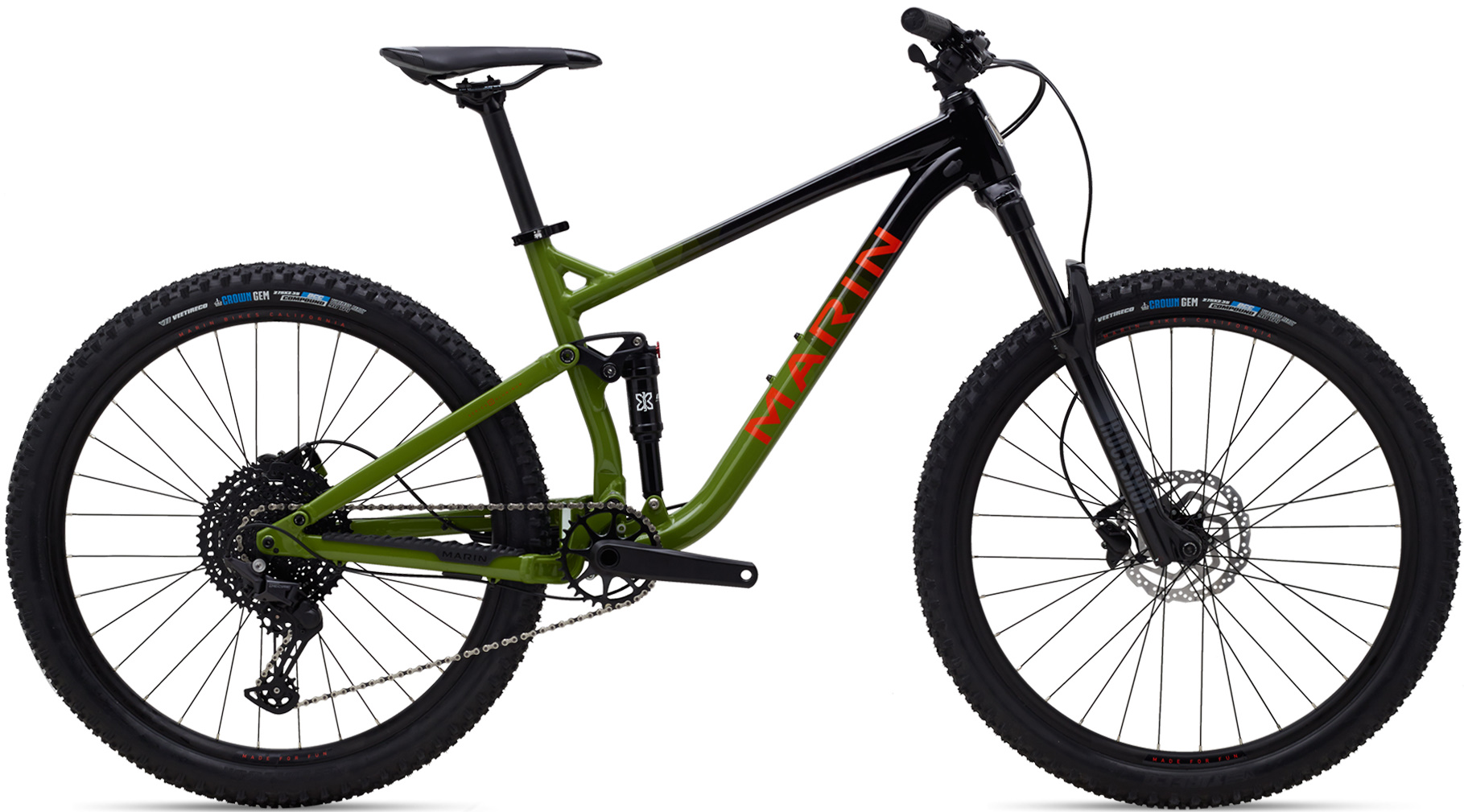 Велосипед 27,5" Marin RIFT ZONE 1 рама - XL 2021 Gloss Black/Green/Orange фото 