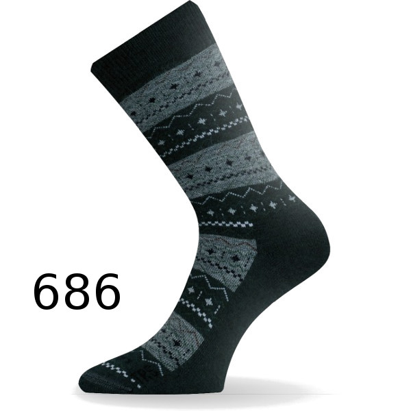 Термошкарпетки Lasting трекінг TWP 686, розмір L, чорні/сірі