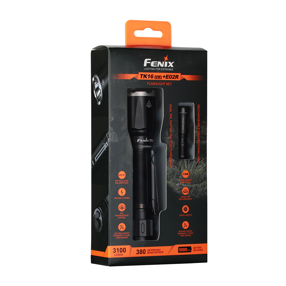 Комплект фонарь ручной Fenix TK16 V2.0 + фонарь ручной Fenix E02R фото 2