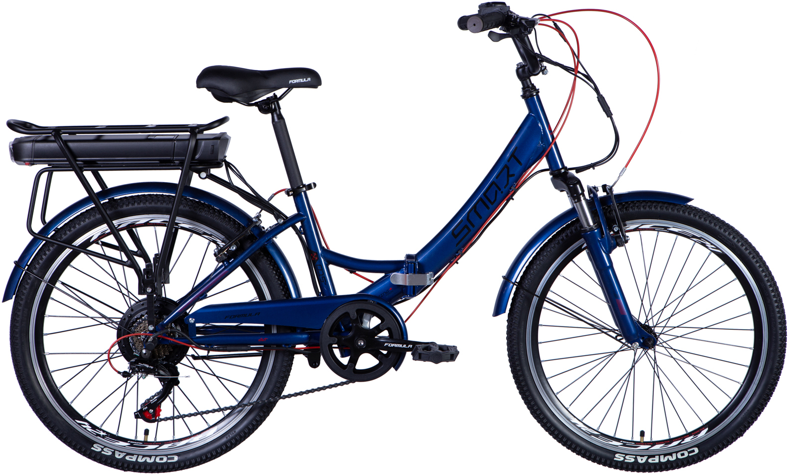 Электровелосипед 24" Formula eSMART FRW AM Vbr 500 Вт рама - 15" синий A4 фото 1
